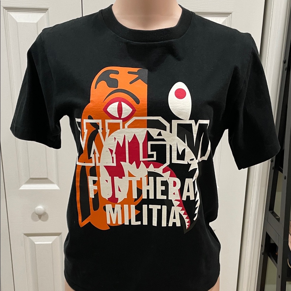 Bape Black and Orange Graphic Tee